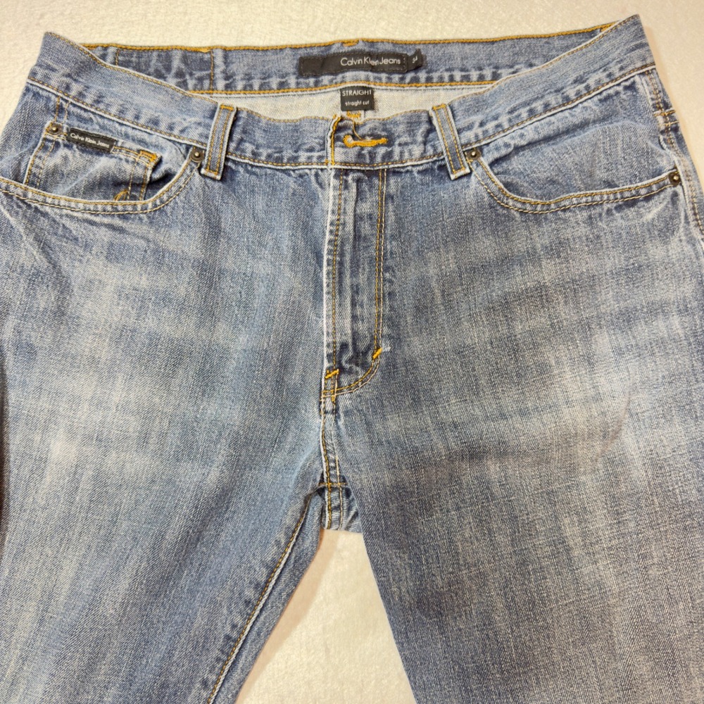 Calvin Klein Jeans Straight Cut Mens 34x30 Blue Good Denim‎ MG11A470